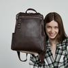 Erste Schicht pflanzlich gegerbtes Leder Rucksack, Große Kapazität Reise Leicht und Nische Leder Damen Tasche, Geschäftsreise Rucksack