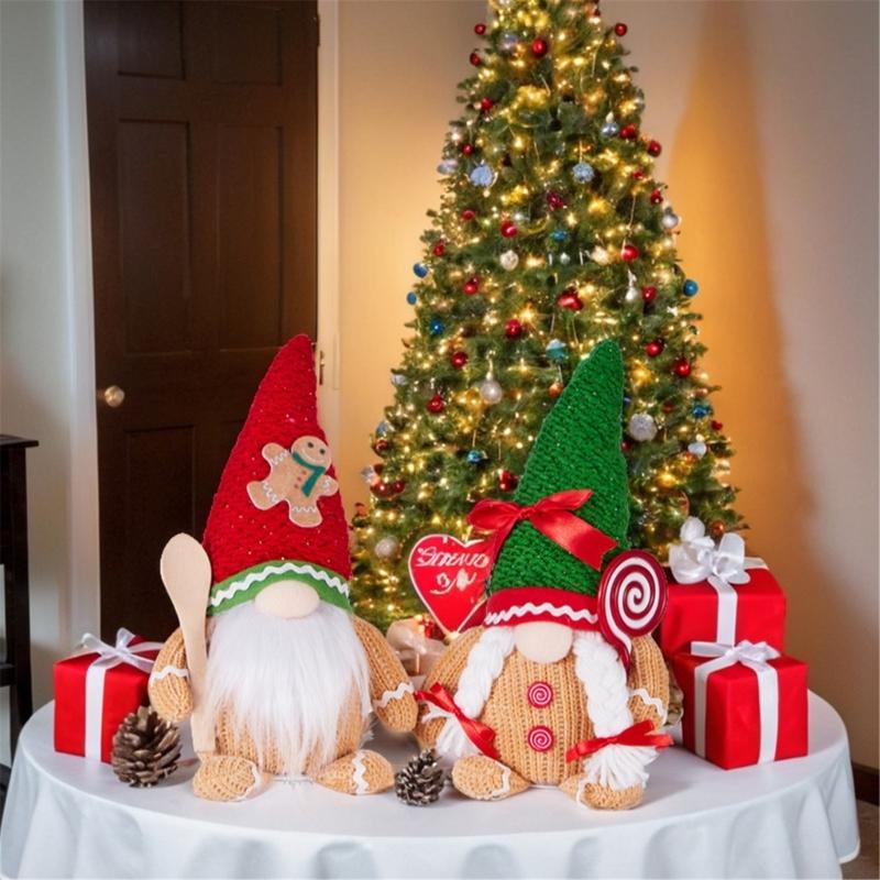 Large Nosed Gnomes Figure Face Less Dolls Ornaments, Soft Fabric Christmas Decoration