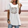 Plus Size Women Summer Colorful Love Printed Comfy Short Sleeve Round Collar T-shirt Casual Baggy Mid Length Tee Tops
