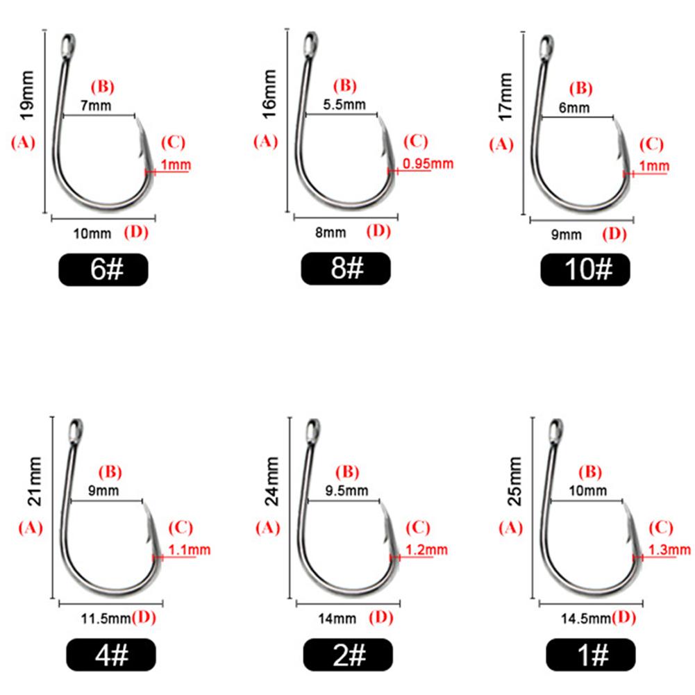 50pcs Fishing Hooks Beak Offset Circle Hook High Carbon Steel Barbed Long Shank Hooks With Box Package For CARP Saltwater Freshwater