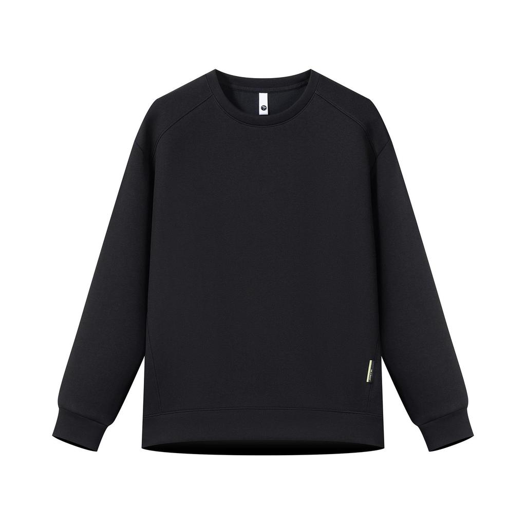 Men's Raglan Hoodie: Casual Round Neck, Long Sleeve, Plus Velvet, Thickened Base Layer for Spring, Autumn, and Winter.