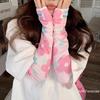 [ZYAS]Sun UV Protection Arm Sleeves Flower Printed Soft Fabric Ice Silk Cooling Sports Sleeves For Women Girls Outdoor Traveling