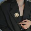 Luxurious South Korean Snowflake Brooch with Zircon Inlaid Diamonds – Elegant Corsage Pin for Suits and Coats.