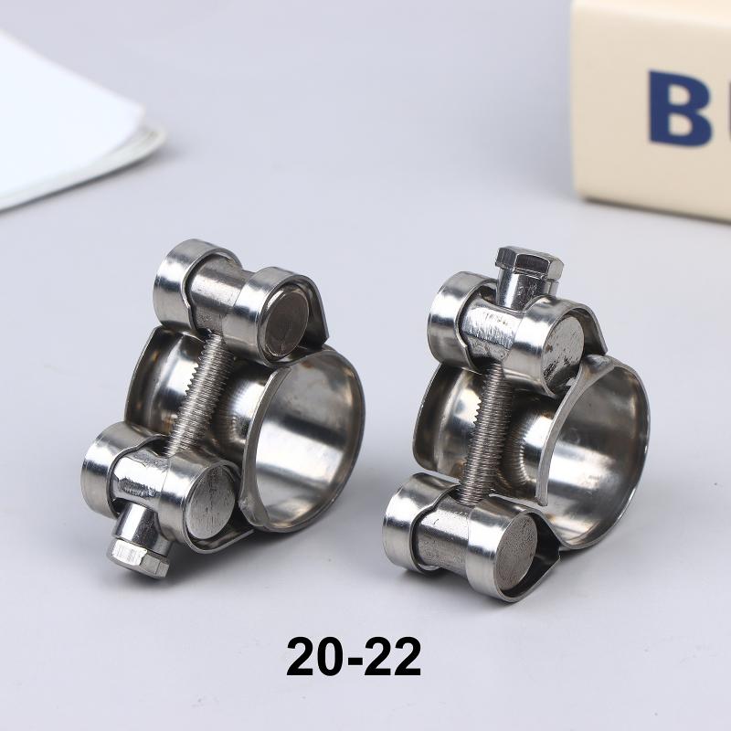 2Pcs Stainless Steel Strengthens European Style Hose Clamp Exhaust Circular Air Water Pipe Clip Sealing Welding Repair Tool