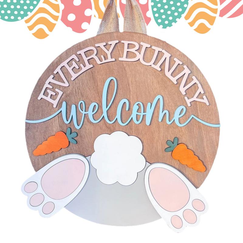 Easter Welcome Sign Easter Bunny Butt Decorations Door Sign Every Bunny Welcome Easter Wood Wreath Sign For Porch Yard Spring United States