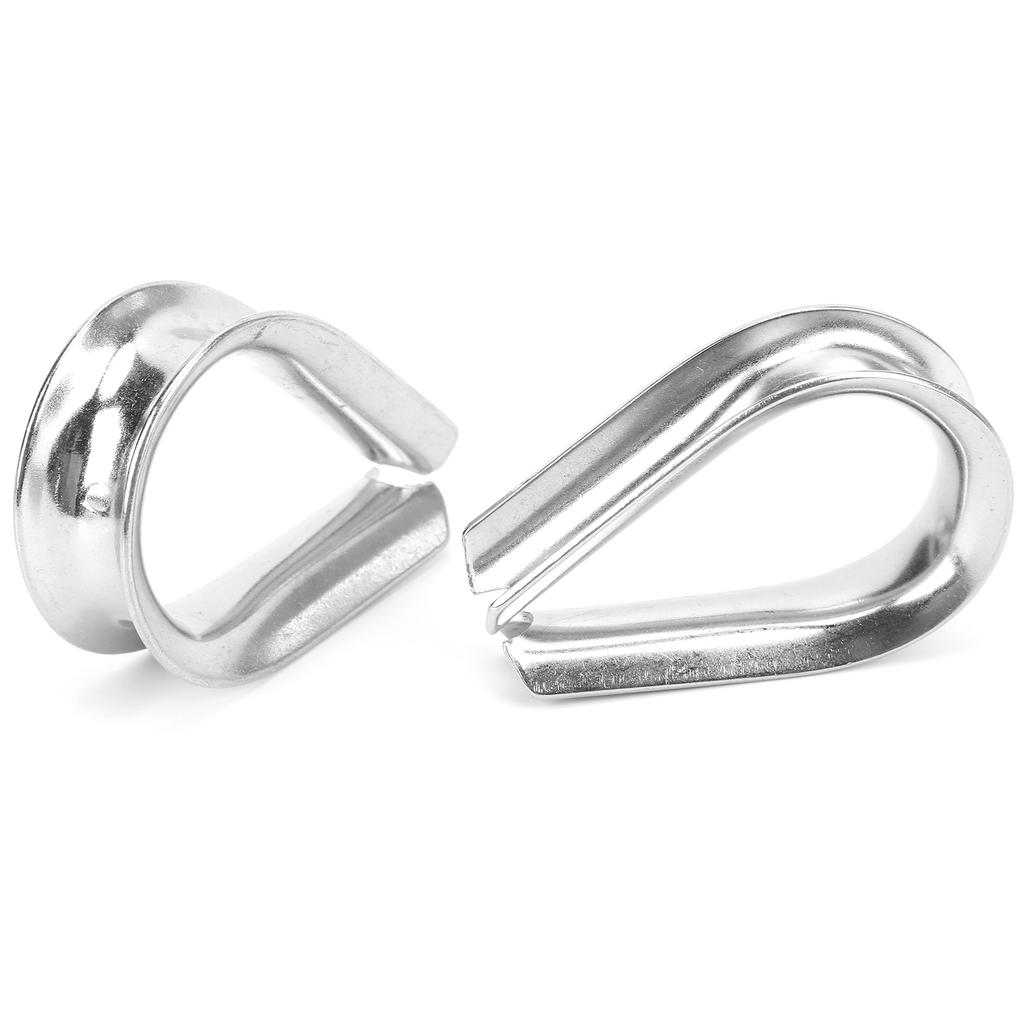 16MM Marine Wire Rope Stainless Steel Clips Cable Protective Ring Thimbles Clamps