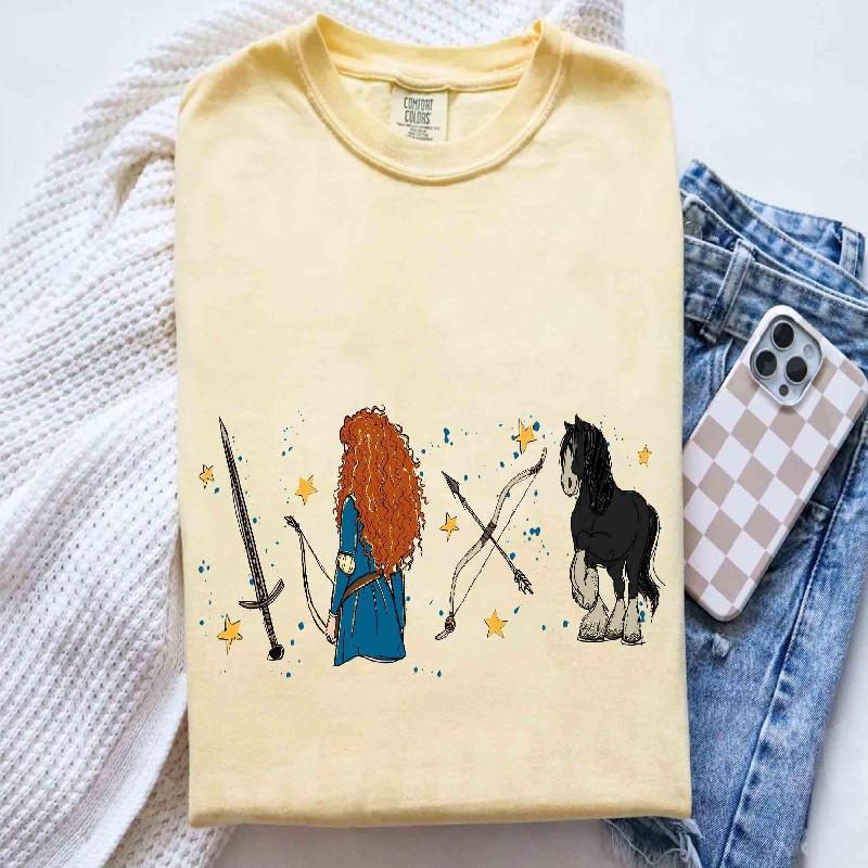 202526 Summer Tshirt Family 100 Cotton Printed Tshirt Loose Breathable Casual Short Sleeve Tshirt Princess Tshirt S