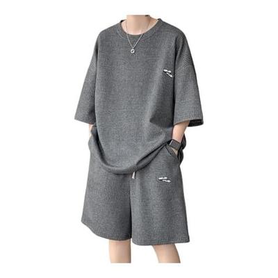 [GUTHONG] Men's Top and Bottom Set, T-shirt, Summer Clothing, Jersey, Short Sleeve, Shot Pants, Large Size, Loose, 2-piece Set, Thin, Comfortable,