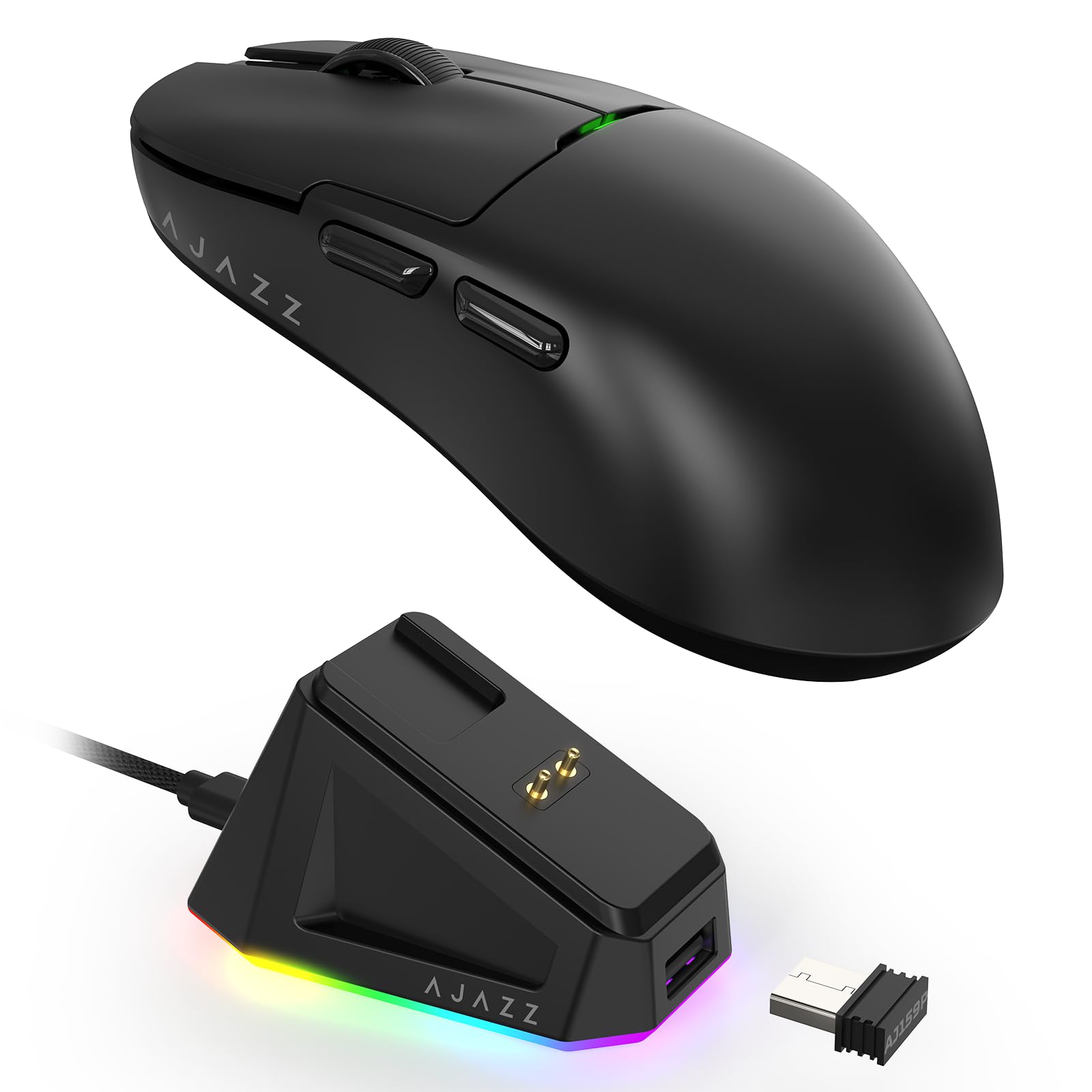 

AJAZZ X ATTACK SHARK AJ159P Gaming Wireless PAW3395 26000 Magnetic Charging Dock 400mAh Compatible with Windows Mouse, Ultra-Lightweight (56g),