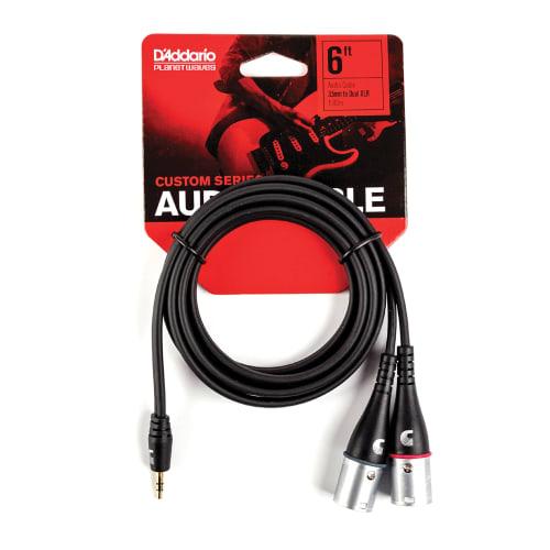 D'Addario Custom Series Audio Cable PW-MPXLR-06 (approx. 1.8m Stereo Mini/XLR X2)