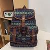 Fashion Ethnic Style Shoulders Backpack Adjustable Strap Large Capacity Kids Schoolbag Casual Plaid Travel Rucksack