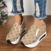 Women's fashion flat bottom inner height increase mesh yarn breathable casual single shoes support platform one piece
