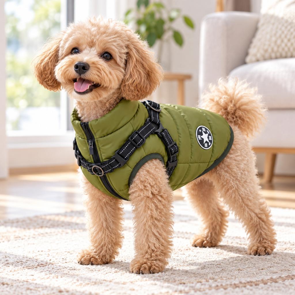 Dog and Winter Coat, Thick Padded Jacket for Cold Outdoor Walks