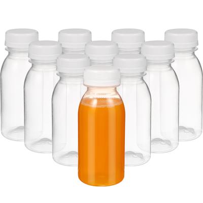 10 unidades 200/250/300/350 ml Botella de Agua Transparente Botella de Jugo de Plástico Botella de Bebida de Leche PET Con Tapa Utensilios de Bebida para Acampar Senderismo