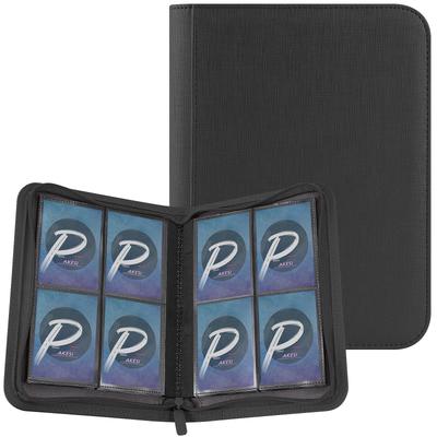 PAKESI Star Card Card File 4 Pockets Holds 160 Cards Collect Card Sheets and Other Cards Star Card Collection File (Black)