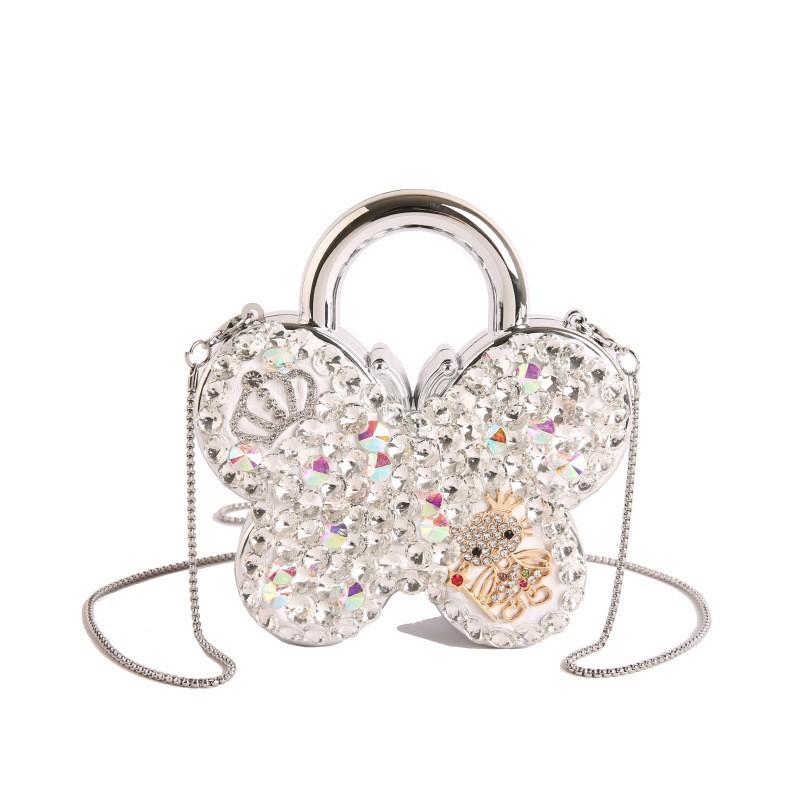 Fashionable Handbag Small Bag Female s Unique Acrylic Cross-body Diamond-encrusted Dinner Lipstick