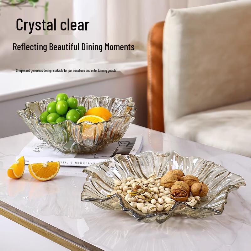 Petal-Shaped Glass Fruit & Salad Plate