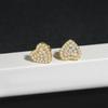 Hip Hop Rock VVS1 D Moissanite  Heart-shaped Stud Earrings 925 Sterling Silver Screw Ear Stud Fine Jewelry Diamonds Pass Test
