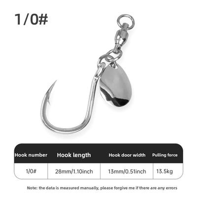 Spoon Spinner High Speed Metal Hooks Single Bearing Swivel Assist Hook Jigging Hooks 2X Strong 1/0 2/0 3/0 Circle Hooks