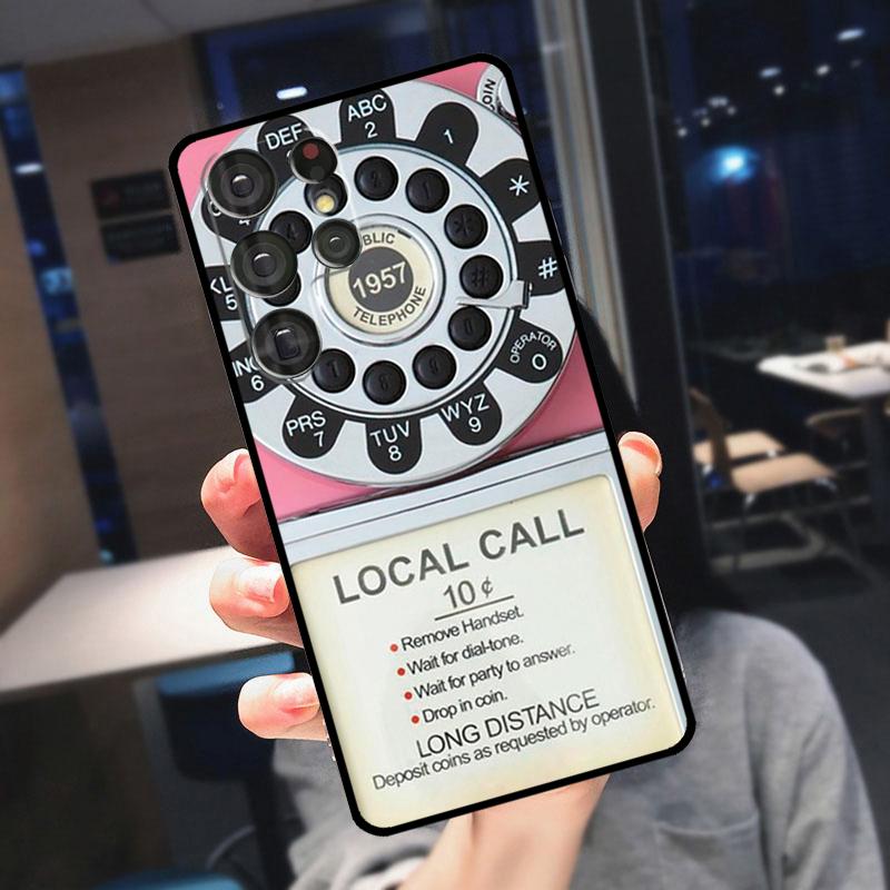Retro Telephone Rotary Dial Cover For Samsung Galaxy S25 S24 S21 S22 S23 Ultra S9 S10 Plus S24 FE S21 FE Phone Case