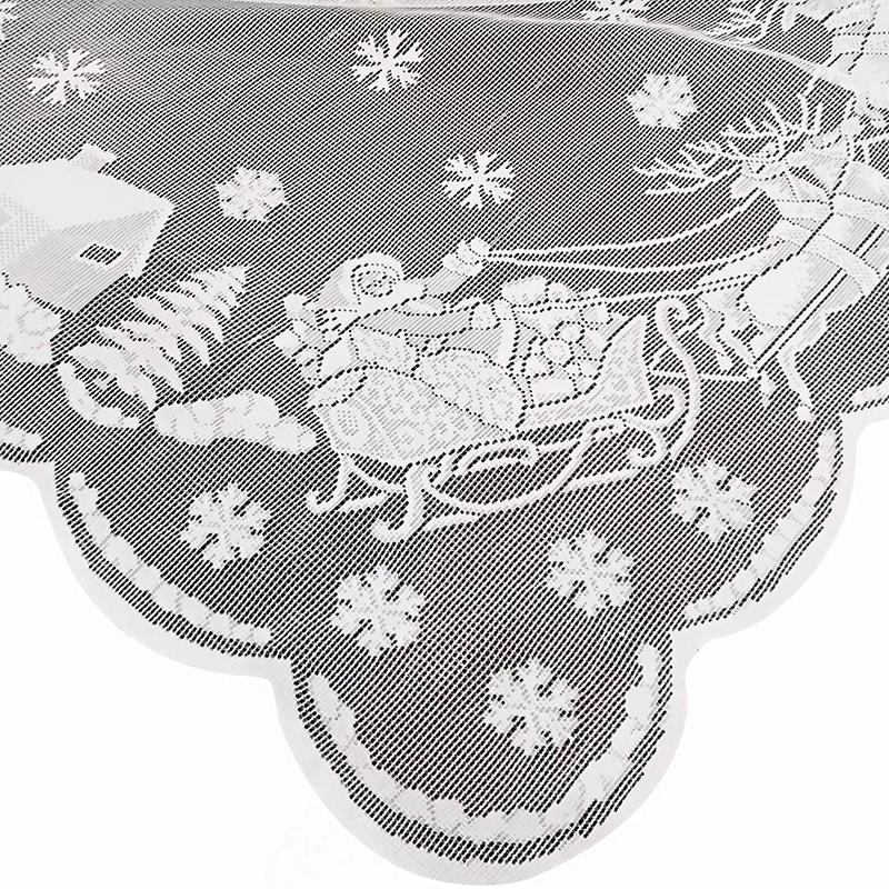 Christmas Snoaman Santa Elk Tablecloth Xmas Party House Lace Table Runner Holiday Decor