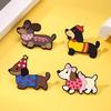Cute Pet Cartoon Brooch Wax Animal Intestine Dog Metal Badge Pin Fixed Clothes Buckle Pin Ins Trendy Jewelry