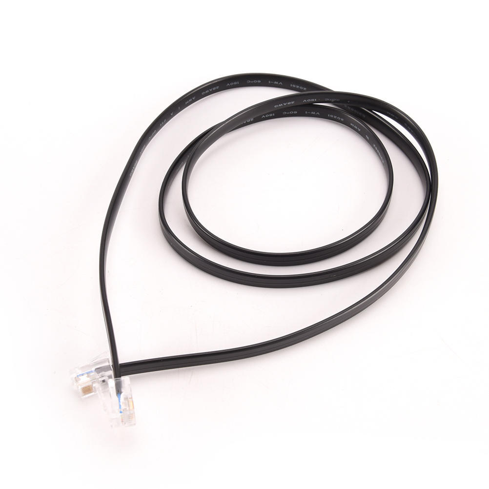 1-Meter Six-Pin Rj12 Flat Phone Line 6P6C Green Copper 6-Pin Phone Line