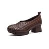 Spring New Arrival Handmade Woven Loafers, Top Grain Cowhide Comfortable Slip On Shoes for Women