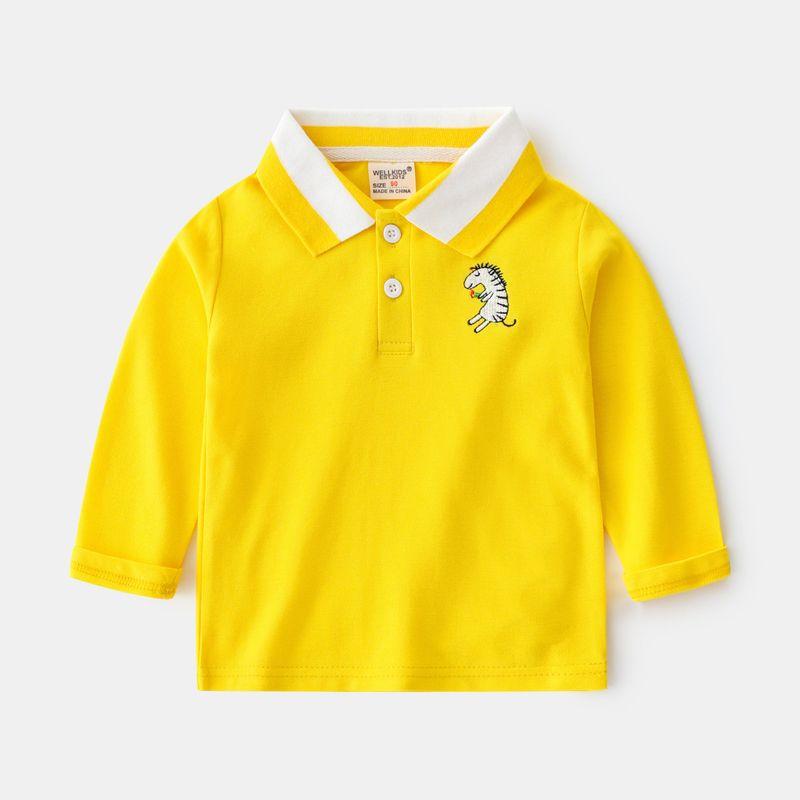 Children's Clothing Babies' Long Sleeve T-shirt Bottoming Shirt Boys' Lapel Polo Tops Spring and Autumn Baby Boys' Casual Clothes