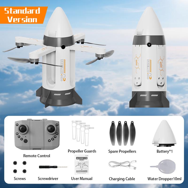 Brinquedo Voador de Nave Espacial RC Sem Escovas Foguete Dobrável Avião Foguete Carro Foguete Acrobático Foguete Espacial Voador de Controle Remoto com Spray