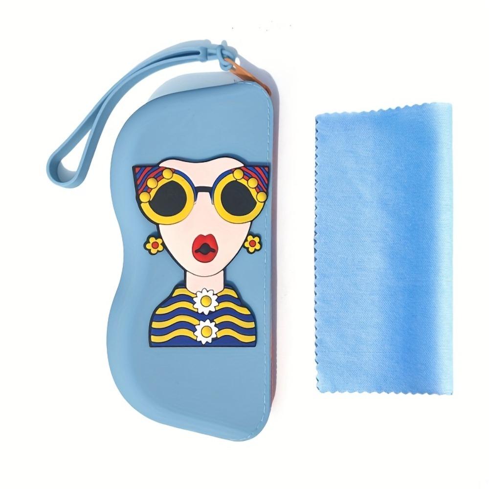 1pc Silicone Glasses Bag Portable Sunglass Storage Bag Glasses Glasses Case Hanging Large Capacity Glasses Bag