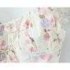 2025 Women's Cross-border European & American Lace-up Printed Smocked Camisole Vest
