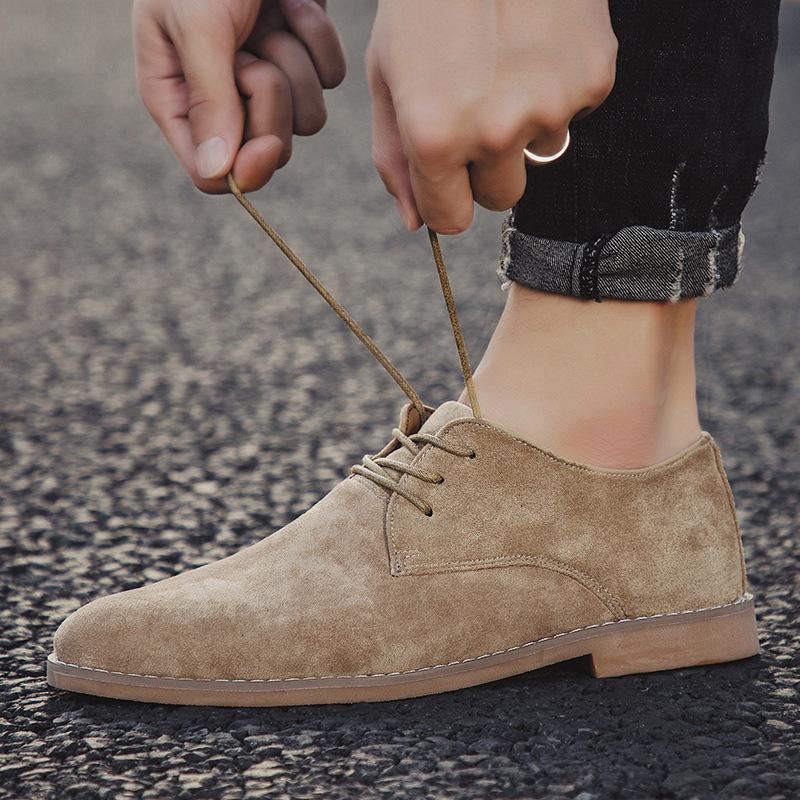 Board Shoes Matte Leather Shoes British Style Leather Suede Men's Shoes Large Size 4546 Business Casual Shoes Tide