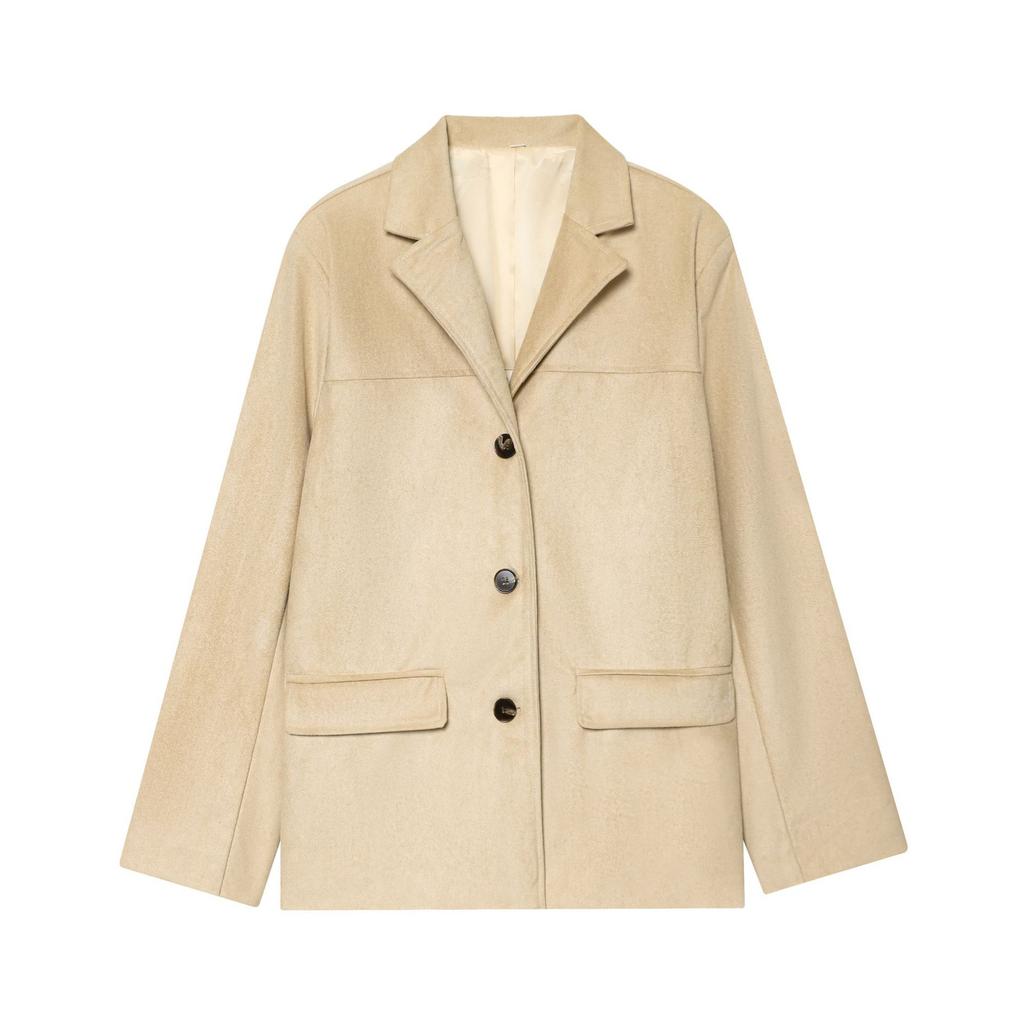 Foreign Trade Women's Clothing INS Popular Style Fashion Pocket Decoration Suede Blazer Women