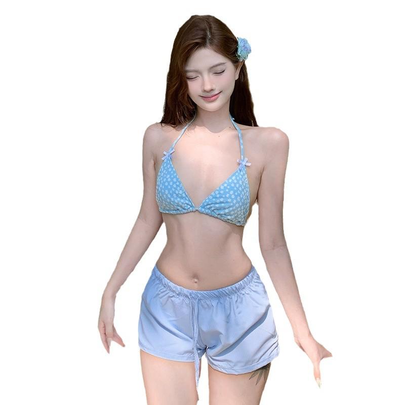 Sheer Long Sleeve Cover-Up Bikini Swimsuit Set for Beach Vacation