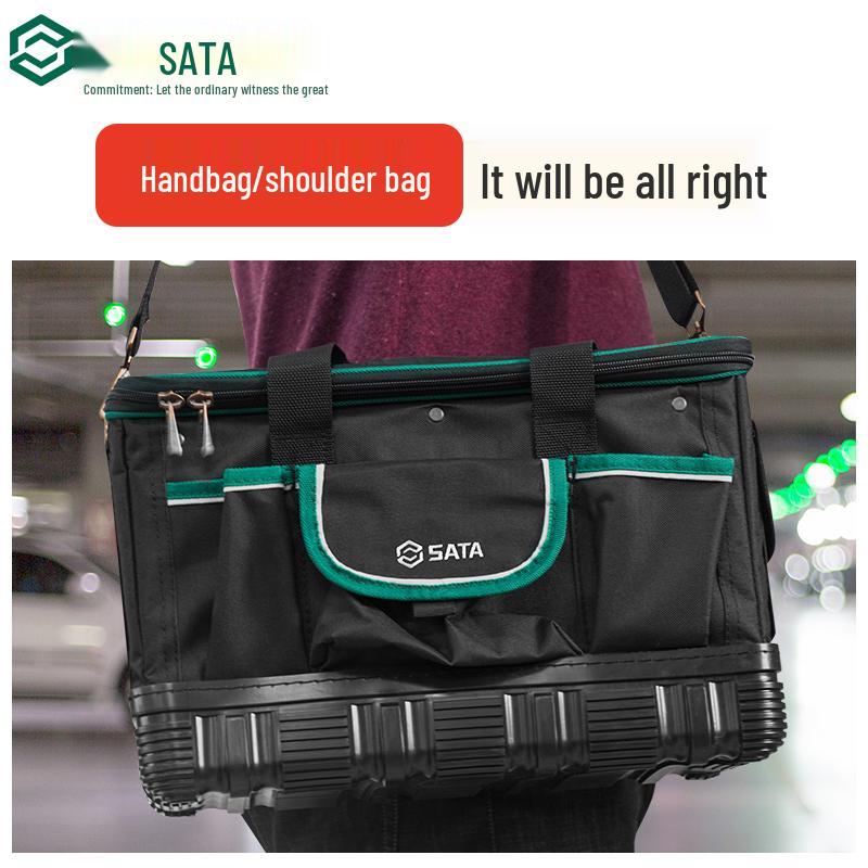 SATA Sturdy Canvas Tool Bag: Durable, Thickened, Portable Storage for Carpenters & Electricians