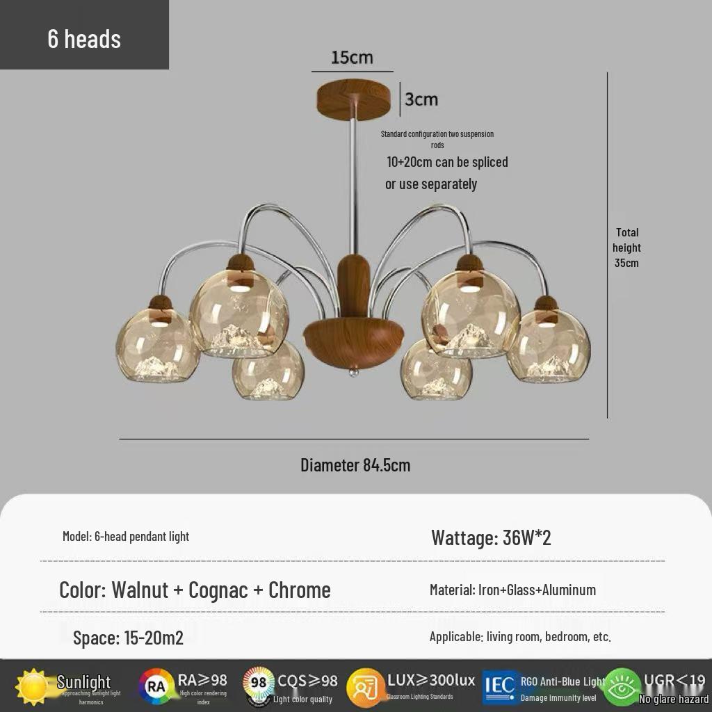 

Американская ретро французская люстра для гостиной середины века - Дизайн высокого класса 2025 Tri-color with Remote