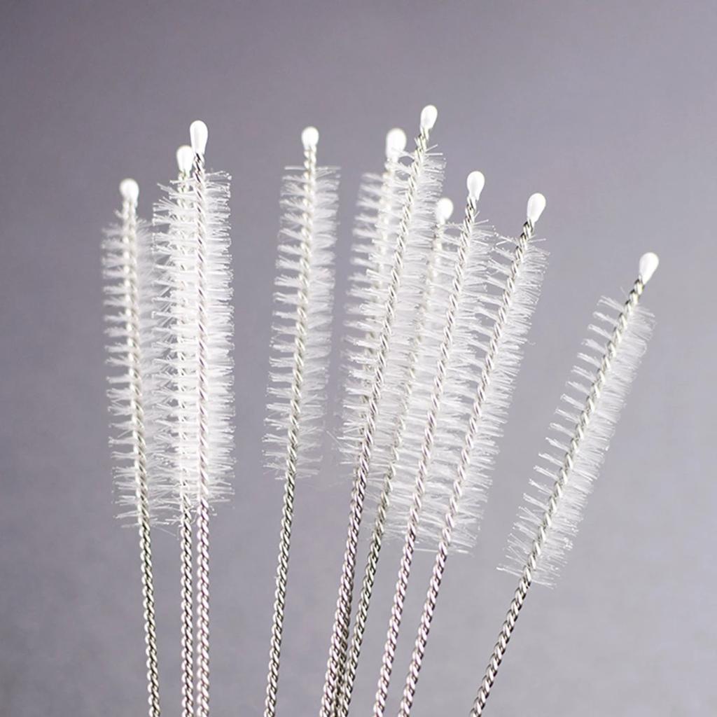 30Pcs Stainless Steel Cleaning Brush for Drinking Straws Silicone Metal Glass Straws Soft Hair Cleaner Brushes Household Tools