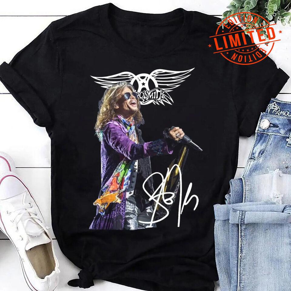 Steven Tyler Gift For Fans Black T-Shirt Cotton All Size S-5Xl Unisex T-Shirt S