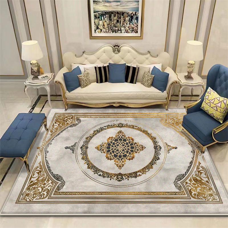 Tapijt in Boheemse stijl Woonkamer Antislip Opvouwbaar Groot Kamerkleed Gemakkelijk Schoonmaken Salontafelmat Machinewasbaar Aanpasbaar