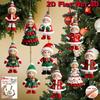 2D Flat Christmas Tree Decor Wooden Xmas Decor Christmas Hanging  Thanksgiving Decoration
