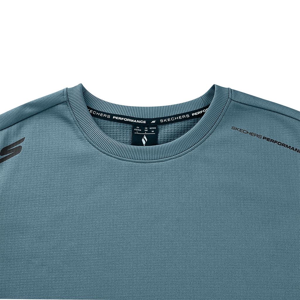 Skechers Basic Sports Series Solid Color Outdoor Casual Crew Neck Long Sleeve T-Shirt Men tops Dark-Gray P424M195-00VB