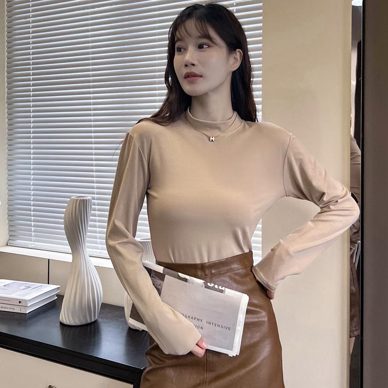 

Футболка Boss Lady 2024 года из хлопка с высоким воротом и длинными рукавами для женщин - Коллекция Осень/Зима 2XL (125-140 jin)