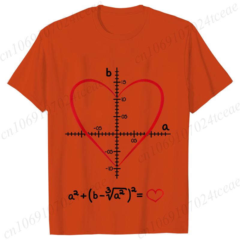 Men's T-Shirt Heart Equation Romantic Math Nerd Geek Love Gift Printed T-Shirt Summer Casual Tee T-Shirt for Men 2025 New Tops