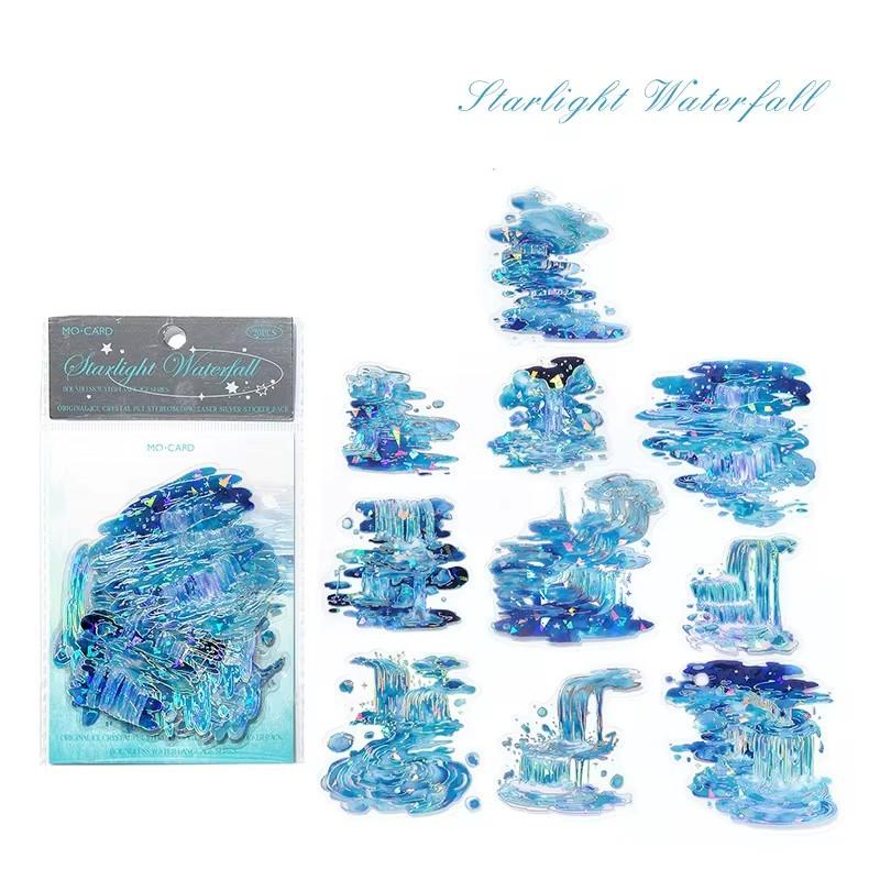 

20 шт./пакет Лазерная наклейка из ПЭТ с эффектом капли дождя и ряби, Скрапбук, Журнал, Ландшафтный дизайн, DIY украшение, Чехол для телефона, Искусство, Дневник, Водонепроницаемая наклейка