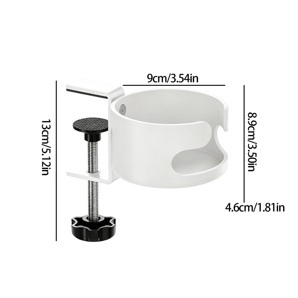 360 Degree Rotation Desk Cup Holder Anti-Spill Adjustable Table Water Bottle Holder Bicycle Tableside Clip-on Cup Holder