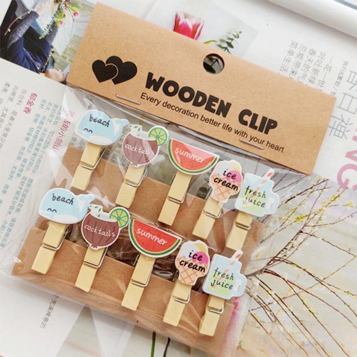 Cartoon Hanging Photo Kindergarten Flower Shop Card Small Wooden Clip