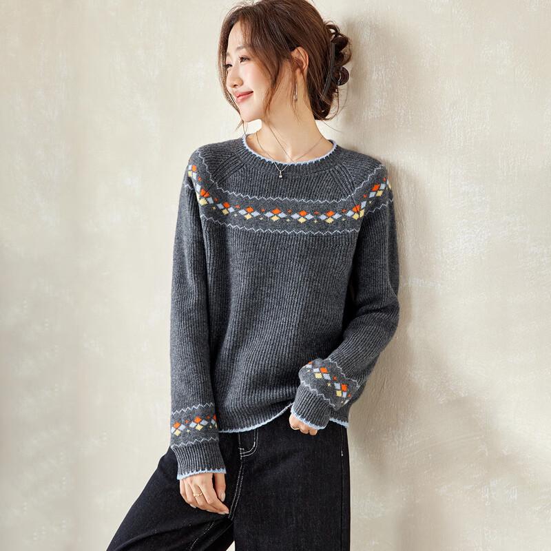 

Srcr Women s Fair Isle 100% Wool Sweater M