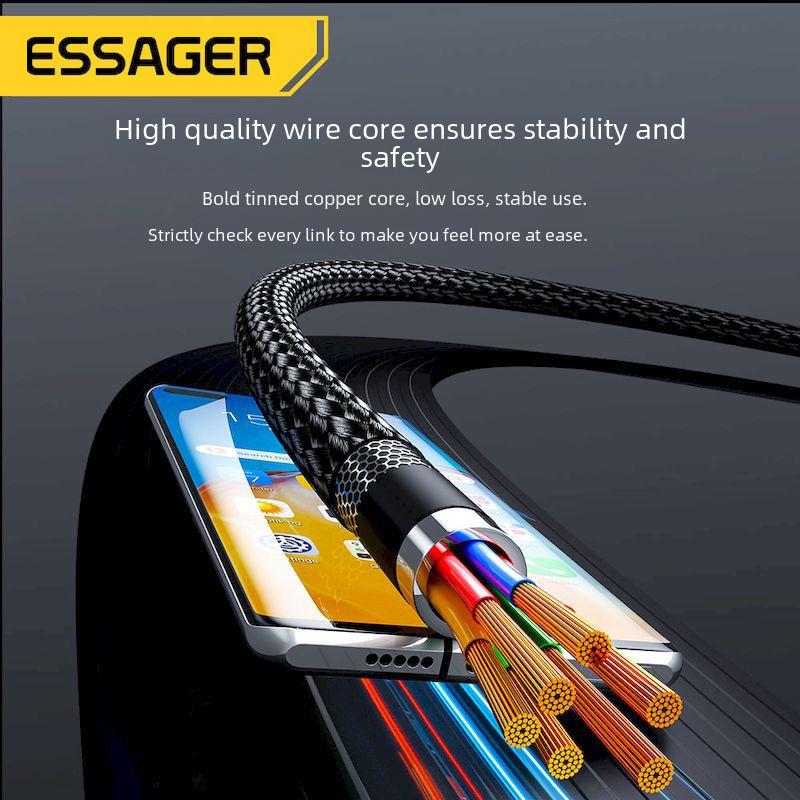 ESSAGER Digital Display Elbow Data Cable for Huawei, PD100W Fast Charging