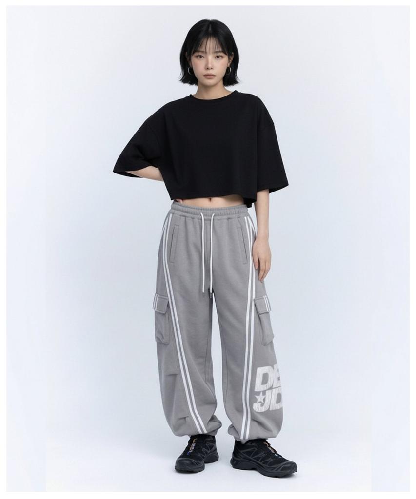 DOUBLE JD 2-Stripe Balloon Jogger Pants
